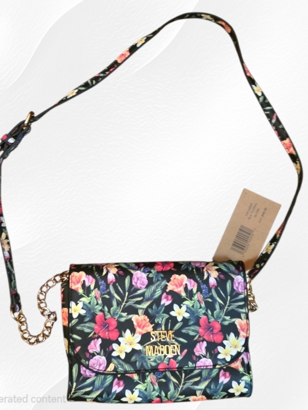Steve Madden Black Floral Crossbody Bag - Multi